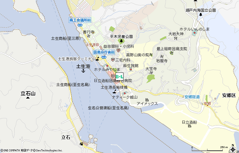 メガネのツーワン　因島店(FC NO・102)付近の地図